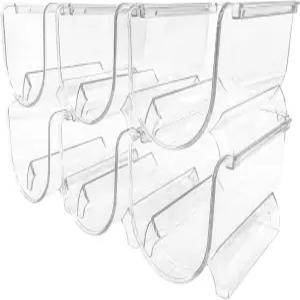 수테쿠스 6팩 스태커블 와인 랙 홀더 물병 냉장고 캐비닛 팬트리 주방용 플라스틱 카운터 상단 수납 정리함