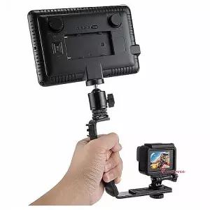 짐벌핸들 카메라 연장 손잡이 L형 마운트 핫슈 브라켓 플래쉬 조명 마이크 그립fgh538