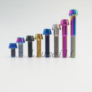 Liumeili 티타늄 Ti M6X10 16 18 20 25 30 35 45 알렌 키 테이퍼 헤드 볼트 나사 자전거 줄기 시트 포스트