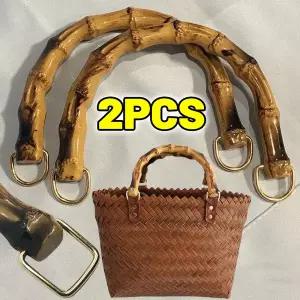 U자형 모조 대나무 핸드백 손잡이 지갑 교체용 레진 금속 버클 포함 가방 제작용