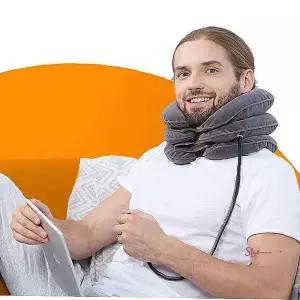 목쿠션 대형 목베개 3단 의자 헤드 레스트 차목쿠션 목견인기 일자목 에어 목밴드 목보호 펌프 공기 보호대
