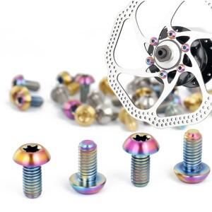 12개 티타늄 볼트 M5x10 12mm 자전거 디스크 브레이크 로터 나사 및워터통 케이지