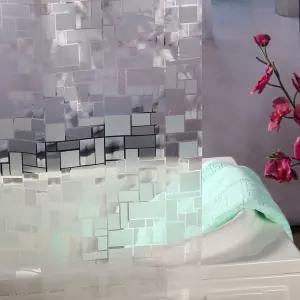 12개의 플라스틱 후크가 있는 SUJAYU 샤워 커튼 라이너 샤워실 및 욕조용 72x72 욕실 세트(클리어 그리드)