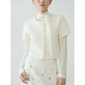 [하프클럽/헤레이스]퍼프 반팔 블라우스 자켓_YMSH26SS213