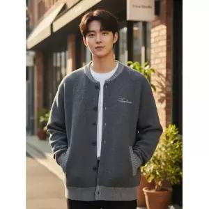 비바스튜디오 [온리하프] 스타디움 가디건 - MELANGE GRAY