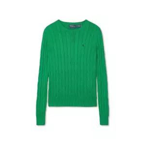 폴로 POLO RALPH LAUREN W 케이블 니트 코튼 크루넥 스웨터 - 그린