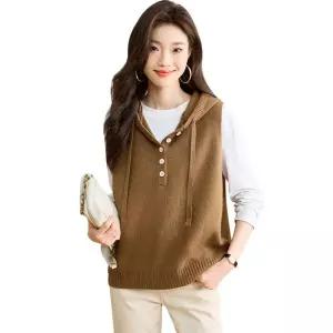 스트레인지 여자 니트 데일리룩 티 맨투맨 조끼 봄가을 후드 오버핏 민소매 루즈 KUK3