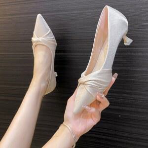 웨딩슈즈단화 화이트 스틸레토 셀프웨딩 새틴 3cm 진주 구두