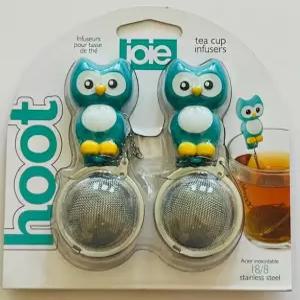 조이의 현명한 올빼미 티 인퓨저 세트 장식 홀더가 있는 18/8 스테인리스 스틸 메시 볼 2팩 터쿼이즈 졸업