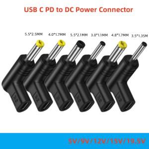 범용 USB C PD to DC 전원 커넥터  C타입 잭 충전 어댑터 컨버터  라우터 태블릿 선풍기  5V  9V  12V  19V