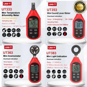 UNI-T UT353 미니 조도계 휴대용 소음 테스터 디지털 풍속계 LCD
