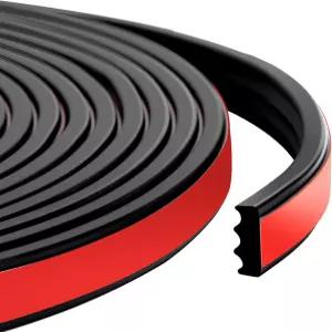 리브드 직사각형 고무 씰 3M 4011 아크릴 폼 테이프가 장착된 EPDM 풍화 스트리핑 차고