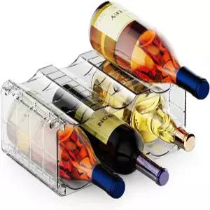 냉장고용 BOPai 클리어 와인 랙 물병 정리함 6병