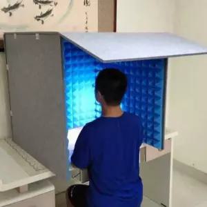 방음박스 흡음재 소음차단 퍼플 데스크탑 커버 접이식