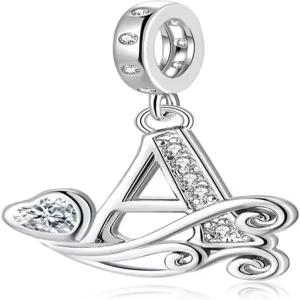 판도라 팔찌 실버 알파벳 이니셜 부적 비즈 펜던트 여성용 주얼리 선물