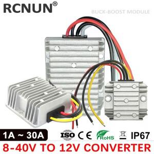 RCNUN 8-40V ~ 12V 3A 4A 6A 10A 15A 20A 25A 자동 벅-부스트 DC 컨버터 레귤레이터 태양 광용 전원 공급