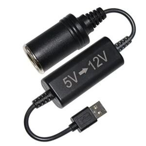 유선 자동 부스트 컨버터 어댑터 5V USB 포트 12V 시가 라이터 소켓 전원 코드 변압기 케이블 공급 장치