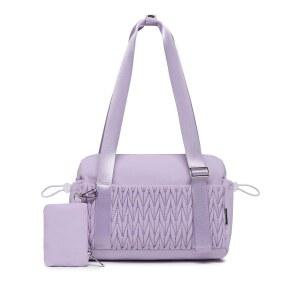 여성용 작은 짐 가방 젖은 수납공간과 동전 지갑이 있는 퀼트 미니 토트 여자 운동 스포츠 여행용 귀여운 더플백