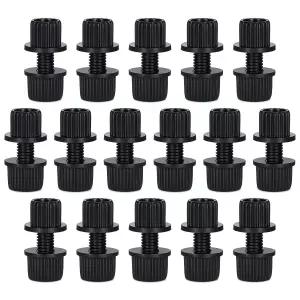 16 PCS 나일론 오토바이 번호판 커버 나사 검은색 볼트 및 너트 트럭 자전거용 플라스틱 도금 프레임