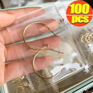 두꺼운 PVC 보석 포장 가방, 투명 산화 방지 정리함 디스플레이, 보관, 자체 밀봉 파우치, 10 개,