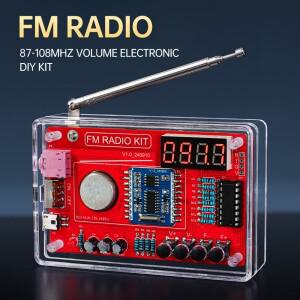 RDA5807 DIY FM 라디오 전자 키트 조정 가능 주파수 87-108MHz 디지털 디스플레이 납땜 프로젝트 연습용