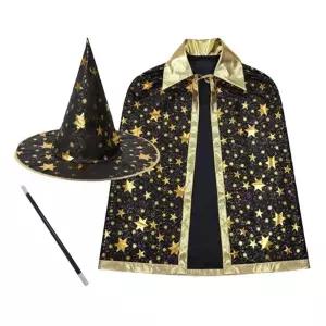 별무늬 망토+모자+지팡이 마법사 의상 세트 할로윈 크리스마스 의상