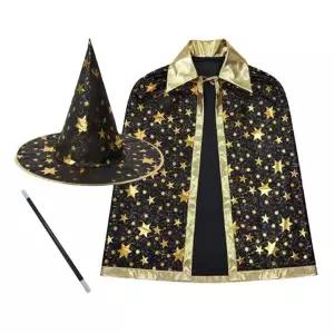 별무늬 망토+모자+지팡이 마법사 의상 세트 할로윈 크리스마스 의상