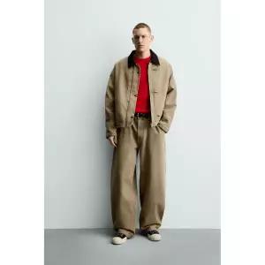 ZARA 자라 콤비 더플 코트 재킷 - 샌드 750712