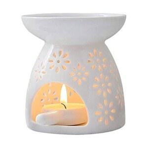 멜트 버너 세라믹 캔들 침실 홀더 향 모듬 홈 패턴 워머 꽃 장식 오일