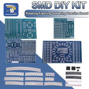 SMD NE555 CD4017 회전 깜박이는 LED 구성 요소 SMT LQFP44 납땜 연습 보드 전자 회로 교육 스위트 DIY 키