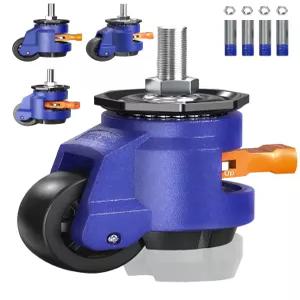 HOLKIE 레벨링 스템 캐스터 세트 4개의 헤비 듀티 리트랙터블 휠 1/2인치 및 M12 크기 총 용량 2200파운드