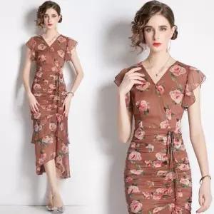 프릴이 잡아주어 좋은 여성원피스 허리를 파티 OP1