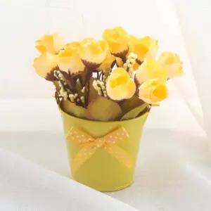 [디작소]프리티플 미니 장미 조화 화분(옐로우) 인조꽃 (32964891)