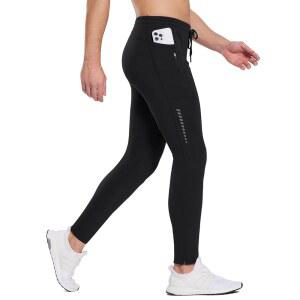 발레프 남성용 겨울 압축 사이클링 포켓 러닝 플리스 보온 레깅스 타이츠 지퍼 기어 바지