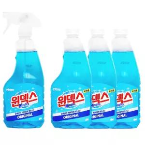 윈덱스 유리세정제 본품 500ml 1개+리필 500ml 3개