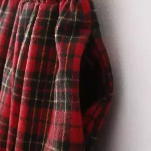 루타꽁몰 여사친 치마 롱 레드 울 빈티지 체크 플리츠 중기장 A라인 HO1