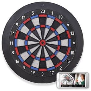 다트라이브 가정용 전자 다트판, 온라인 플레이와 호환되는 블루투스, 소프트 팁 다트용, 실내 놀이용 15.5인치 직경 조절 크기 블랙