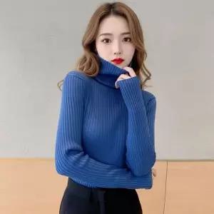 여성 기모 목폴라 티셔츠 골지 슬림핏 겨울 이너 폴라티 목티