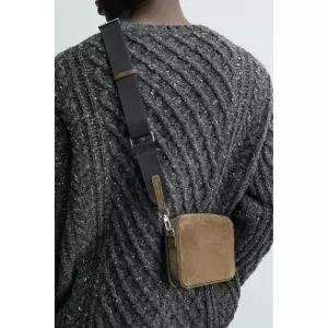 ZARA 자라 레더 크로스백 - 카키 그린 750365