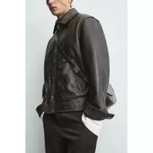 ZARA 자라 레더 크로스백 - 브라운 750364