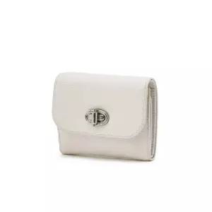 질스튜어트 JILLSTUART [AUBE][지폐수납가능] 아이보리 가죽 오브 장식 3단 반지갑 JAWA5F011IV