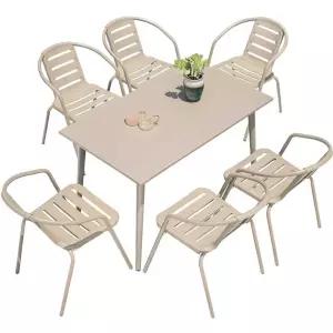 JS 야외 테이블 세트 블랙 테라스 정원 마당 의자 베란다