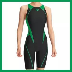 수영장 수영복 일본 수입 아레나 세련된 강습용 fina아쿠아레이싱 그린블랙 작은등홀 여성5부 반전신bkgr