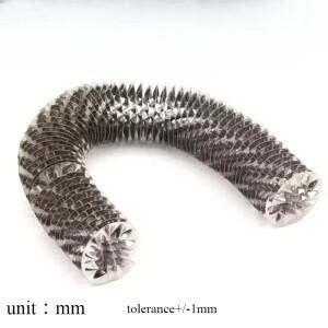 1m 스테인레스 스틸 가열 용 나선형  핀 방열판 냉각 튜브 특수 건조 라디에이터 뒤틀린 액세서리