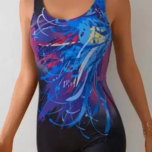 수피 여성 밑단 고탄력 바캉스룩 반바지 나시 프린트 디지털 수영복 비치웨어 JEN1