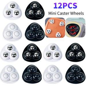 도르래 무소음 접착식 회전식 12 소형 제품 가전 주방 바퀴 범용 회전 쓰레기통 바닥