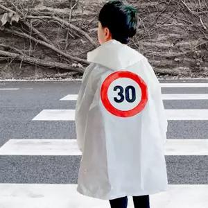 어린이 안전 우비 2칼라 교통안전 아동 레인코트 bND4+7Man