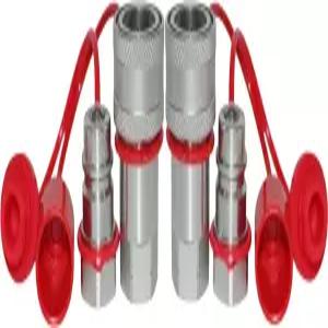 1/2 NPT Ag 유압 퀵 커넥트 트랙터 커플러와 레드 더스트 캡 볼 밸브 파이오니어 타입 ISO 5675 커플러