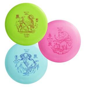 이쿤 디스크 골프 스타터 키트 - 150-160g 세트에는 초보자용 드라이버, 미드레인지, 퍼터가 포함되어 있습니다