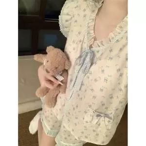 수피 여름 반바지 날개 잠옷세트 커플 쁘띠 레이스 파자마 JEN1